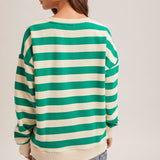 Kelly Green Striped Sweatshirt
