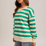 Kelly Green Striped Sweatshirt