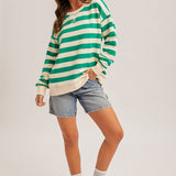 Kelly Green Striped Sweatshirt
