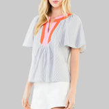 THML Seersucker Woven Top