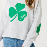 Shamrock "LUCKY" Relaxed Sweatshirt - Grey