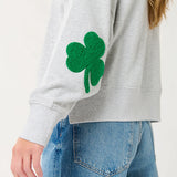 Shamrock "LUCKY" Relaxed Sweatshirt - Grey