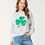 Shamrock "LUCKY" Relaxed Sweatshirt - Grey