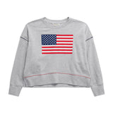 American Flag Relaxed Sweatshirt - Grey