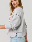 American Flag Relaxed Sweatshirt - Grey