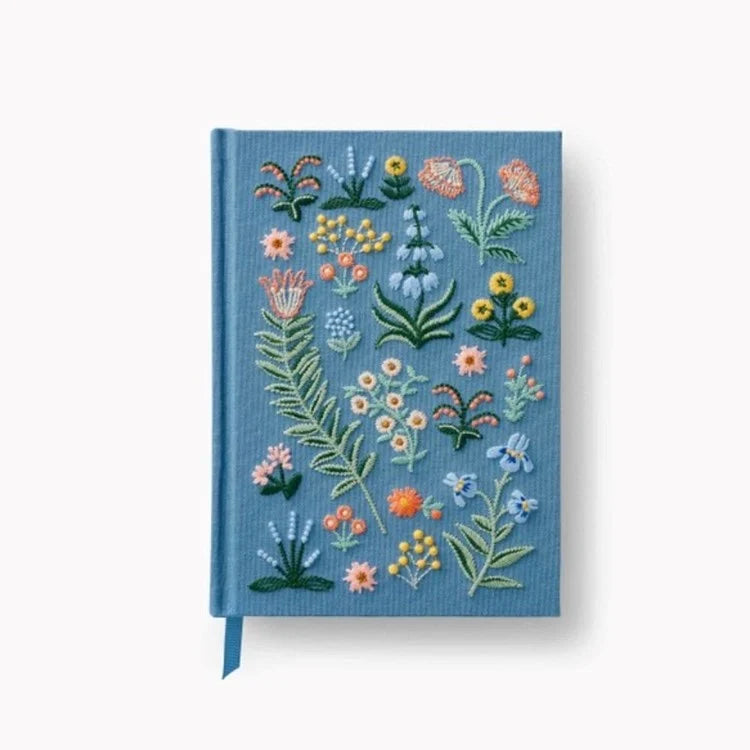 Journal light blue with Floral embroidery on the cover