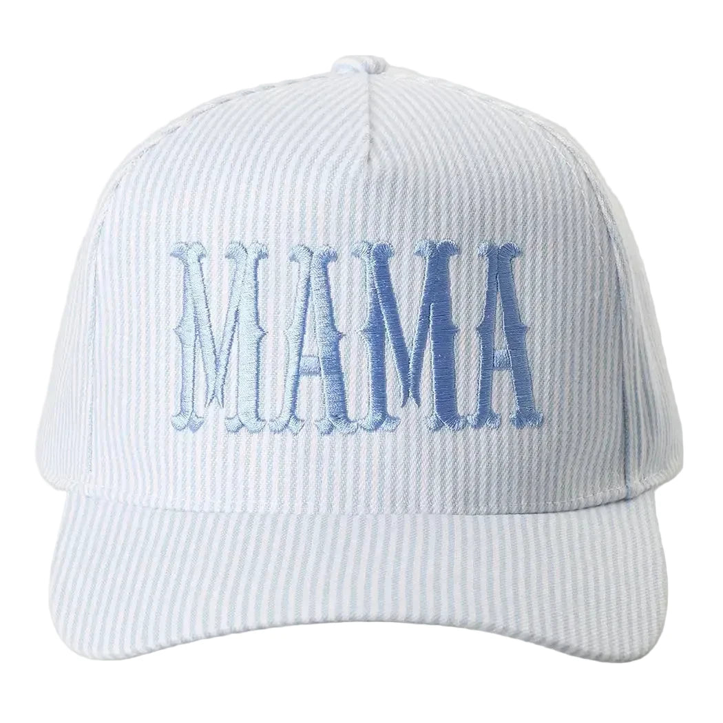 MAMA embroidered baseball cap in light blue