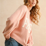 Paris Pink Sweater - Cozy Chic Graphic pullover