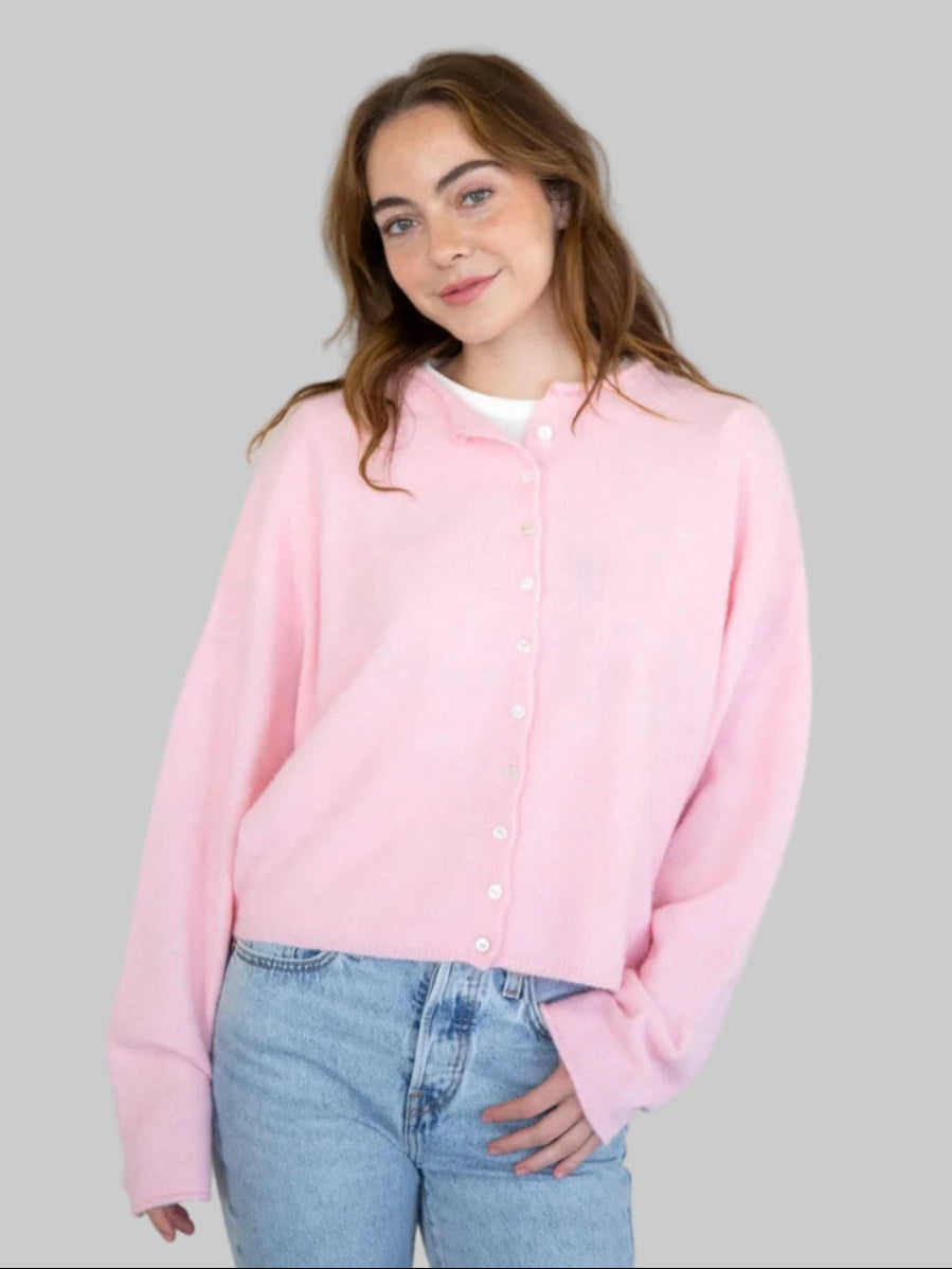 Women's Pink Cardigan Sweater