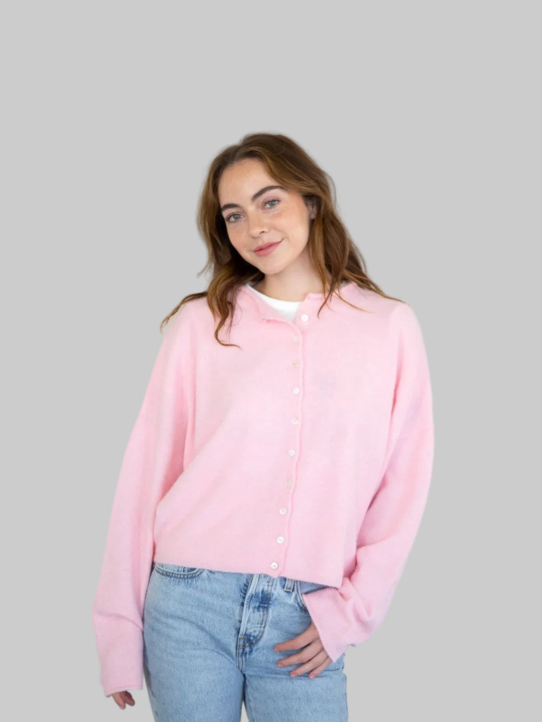 Women's Pink Cardigan Sweater