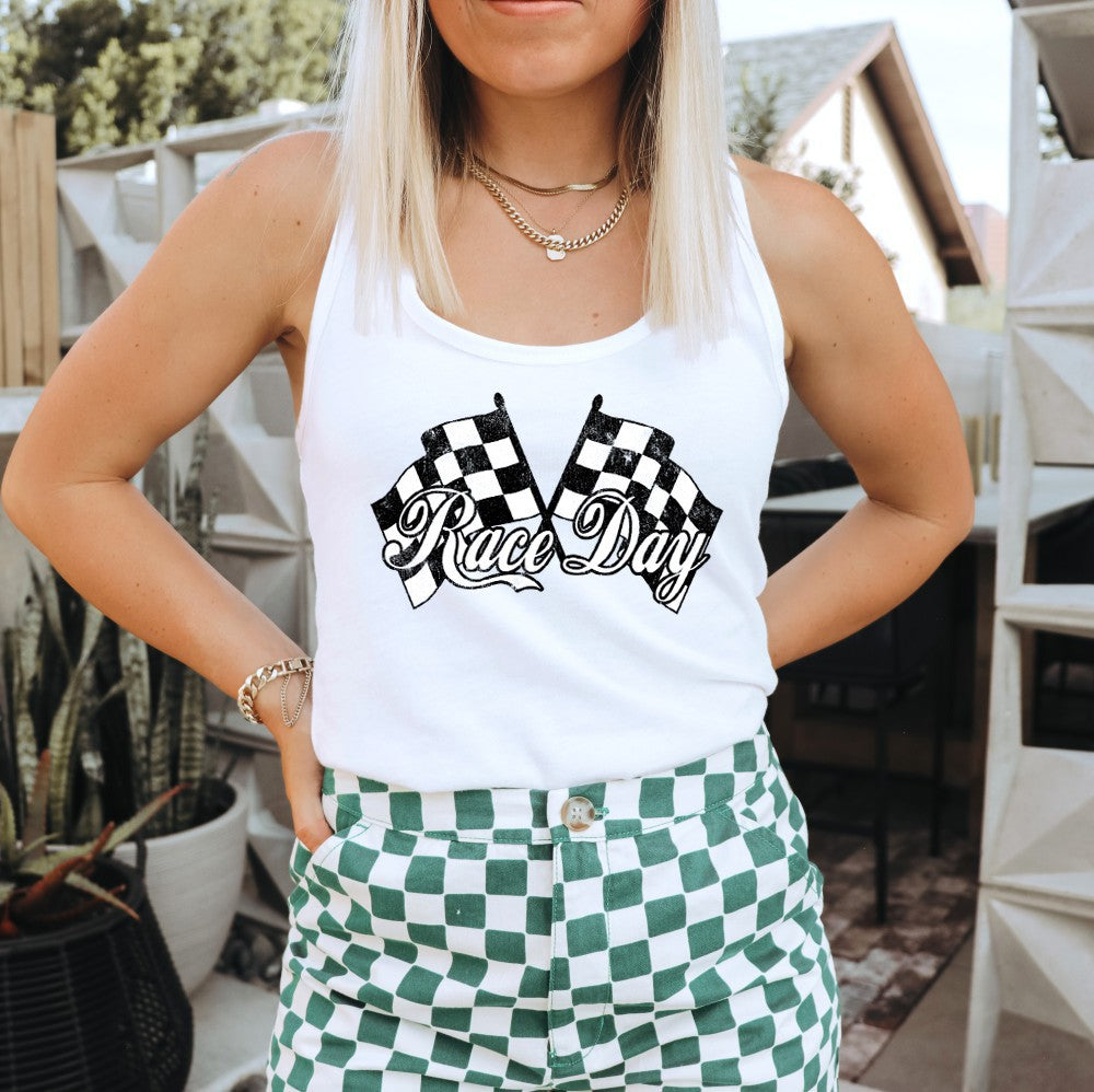Race Day graphic tank