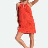 Short Coral Halter Dress