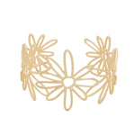 Gold cuff bracelet with daisy design