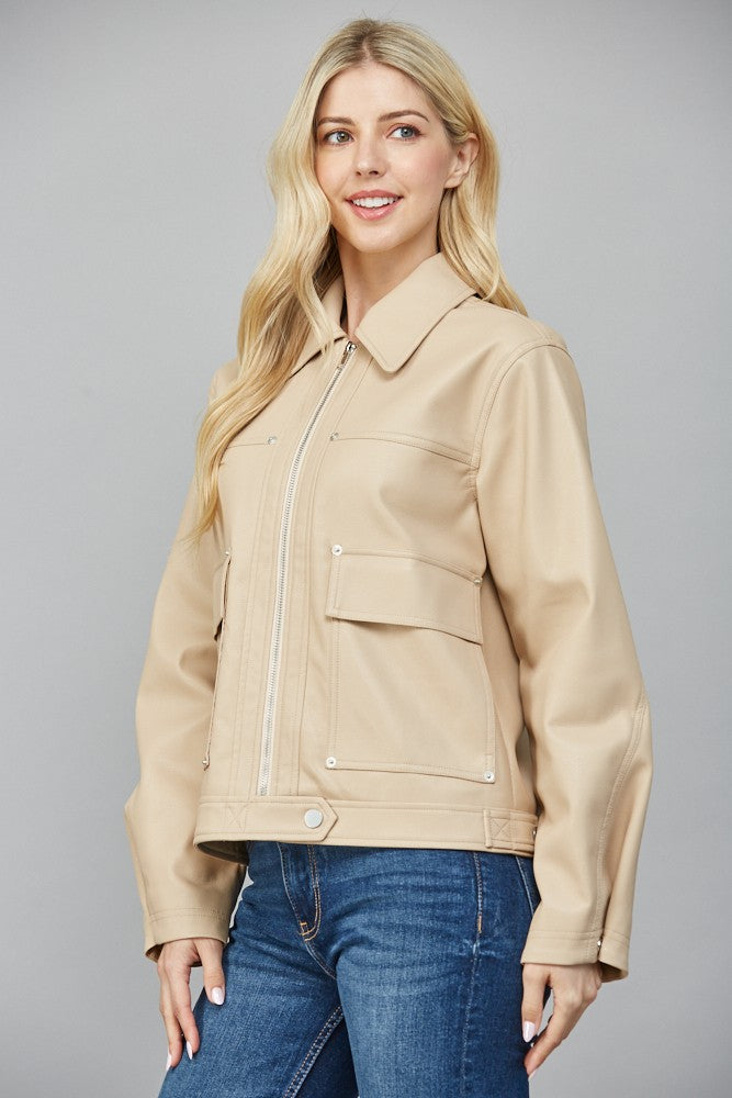 Women's faux leather jacket