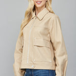 Women's faux leather jacket