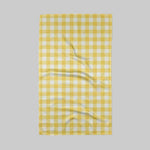 Yellow and white checkered towel
