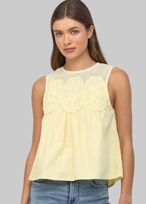 light yellow sleeveless top