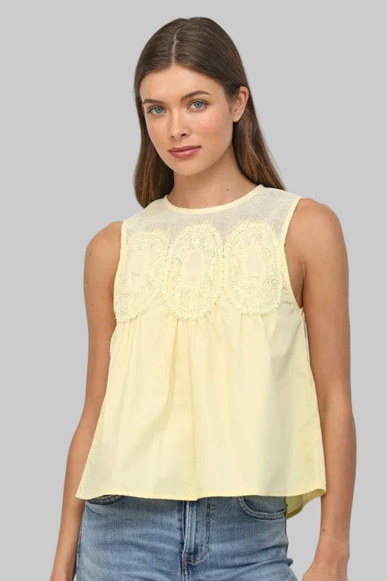 light yellow sleeveless top
