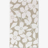 Geometry Big Tan Flowers Luxe Hand Towel