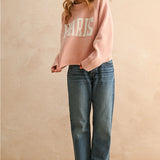 Paris Pink Sweater - Cozy Chic Graphic pullover