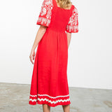 THML Red Stacy Midi Dress