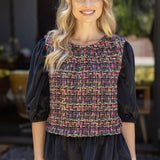 Tweed Top Corduroy Peplum