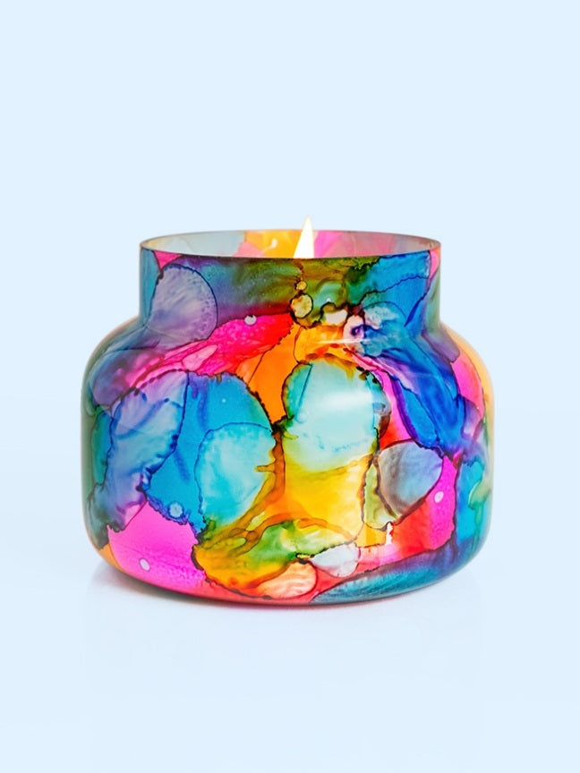 Capri Blue - Volcano Rainbow Watercolor Petite Candle