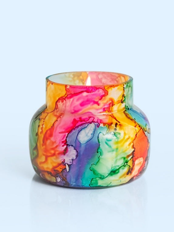 Capri Blue - Volcano Rainbow Watercolor Candle